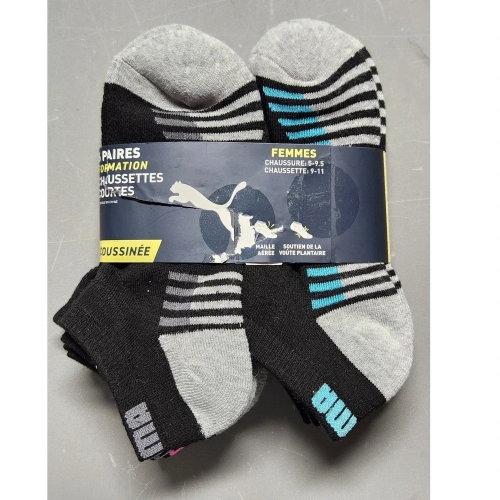 PUMA Low Cut Athletic Socks for Women, 6 Pairs, Sizes 5-9.5
